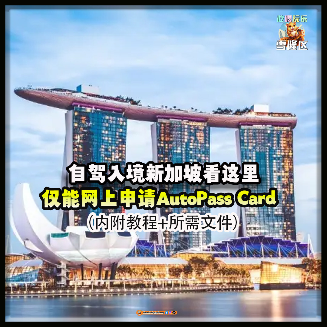 【自驾入境新加坡看这里！仅能网上申请AutoPass Card，内附教程】