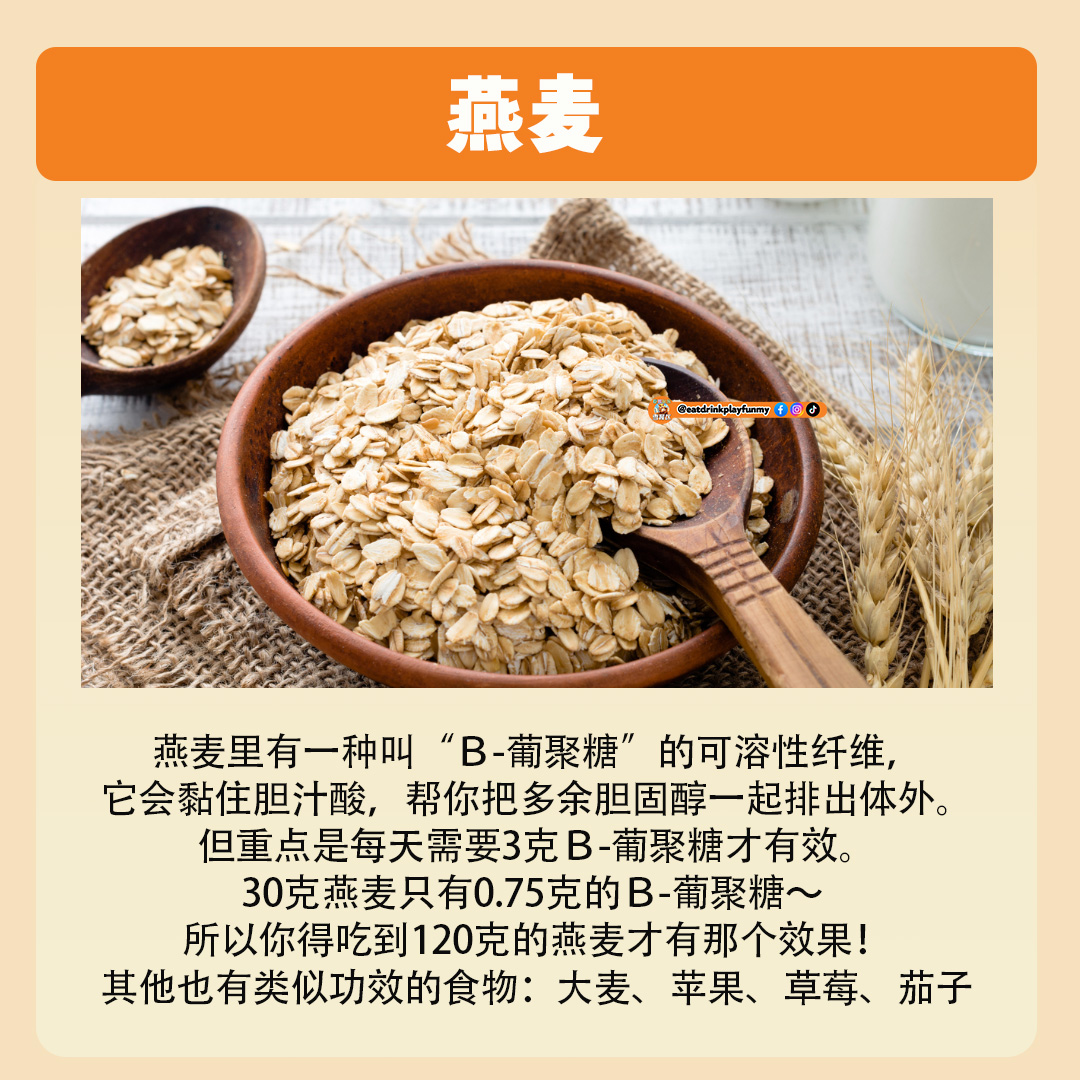 大马吃喝玩乐 - 降低胆固醇的食物