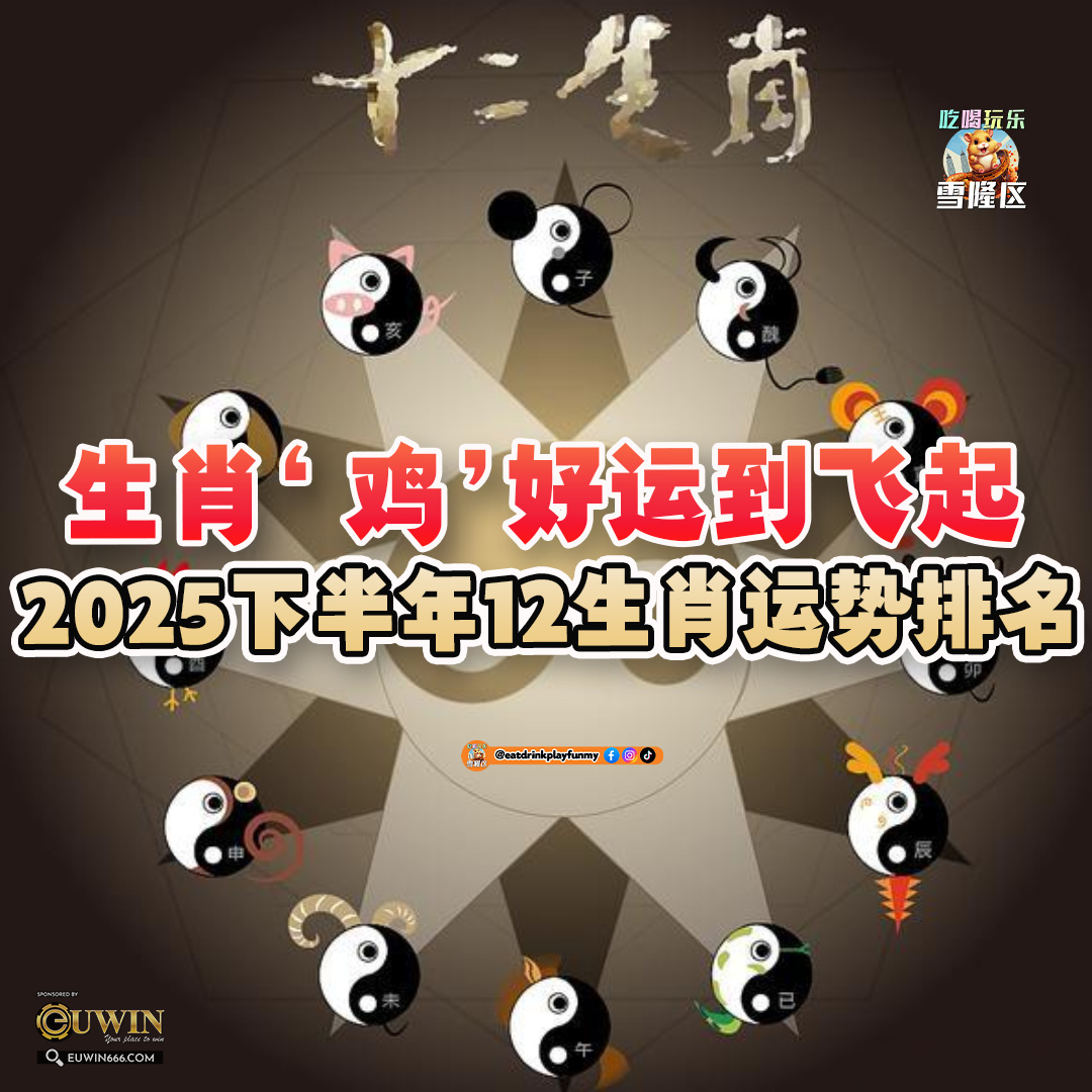 大马吃喝玩乐 - 2025下半年12生肖运势排名